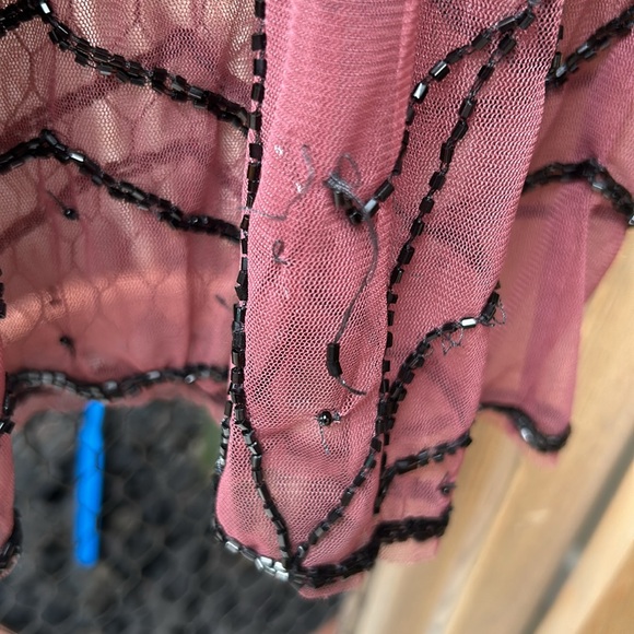 Free People Sheer Mesh Beaded Embellished Mini Slip Dress - Picture 16 of 16